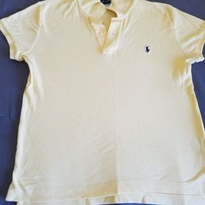 Ralph Lauren Sport Slim Fit Top Size Medium Yellow and White